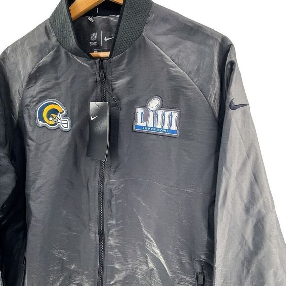 Nike Super Bowl LIIII Los Angeles Rams Media Night Bomber Jacket Coat Large - Picture 4 of 9